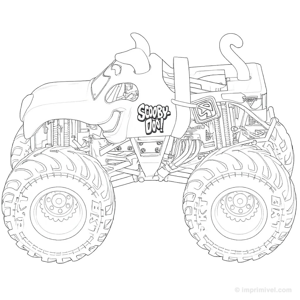 Dibujo de Monster Jam Scooby Doo para imprimir y colorear en casa