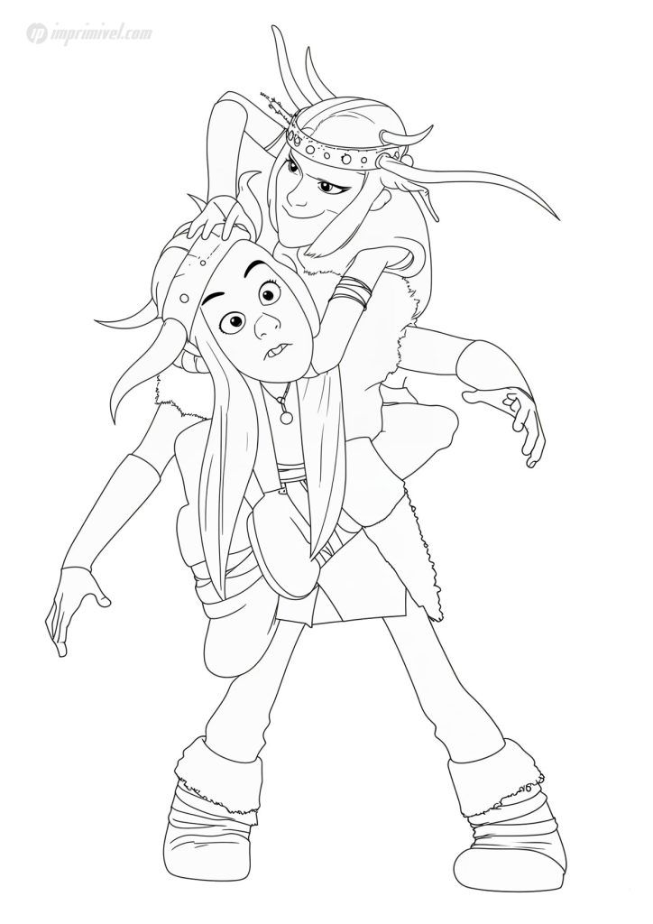 Ruffnut and Tuffnut How to Train Your Dragon Coloring Page to Print and Color