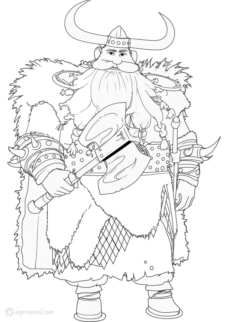 Stoick the Vast How to Train Your Dragon Coloring Page to Print and Paint
