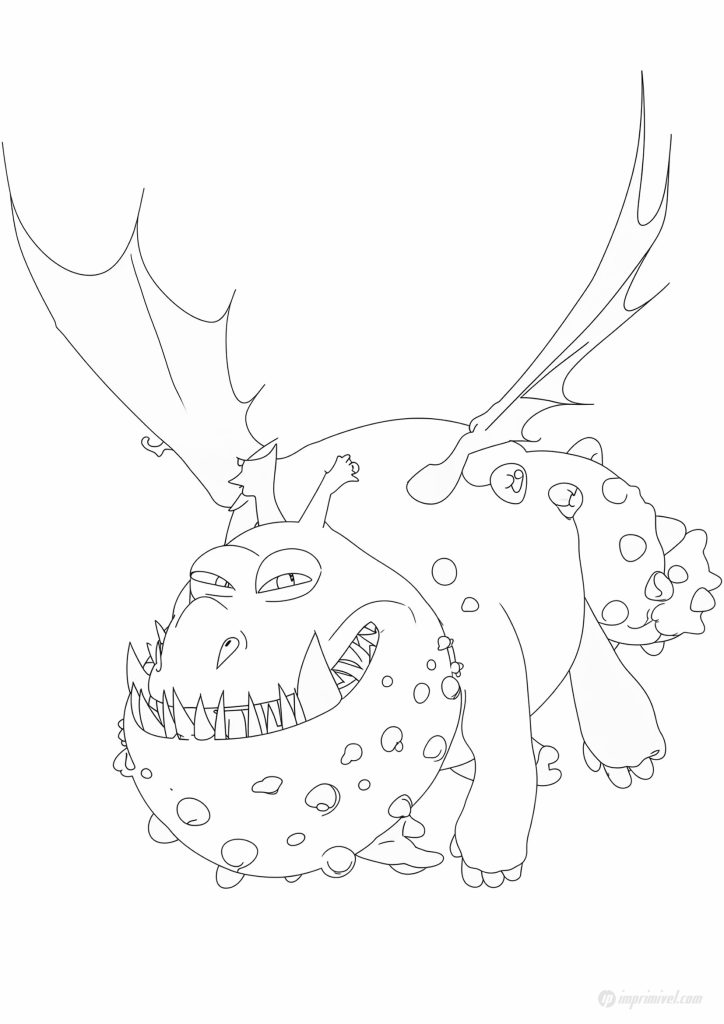 Bouledogre Dragon à Imprimer et à Colorier