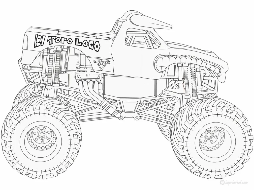 El Toro Loco Monster Jam Ausmalbild zum Ausdrucken