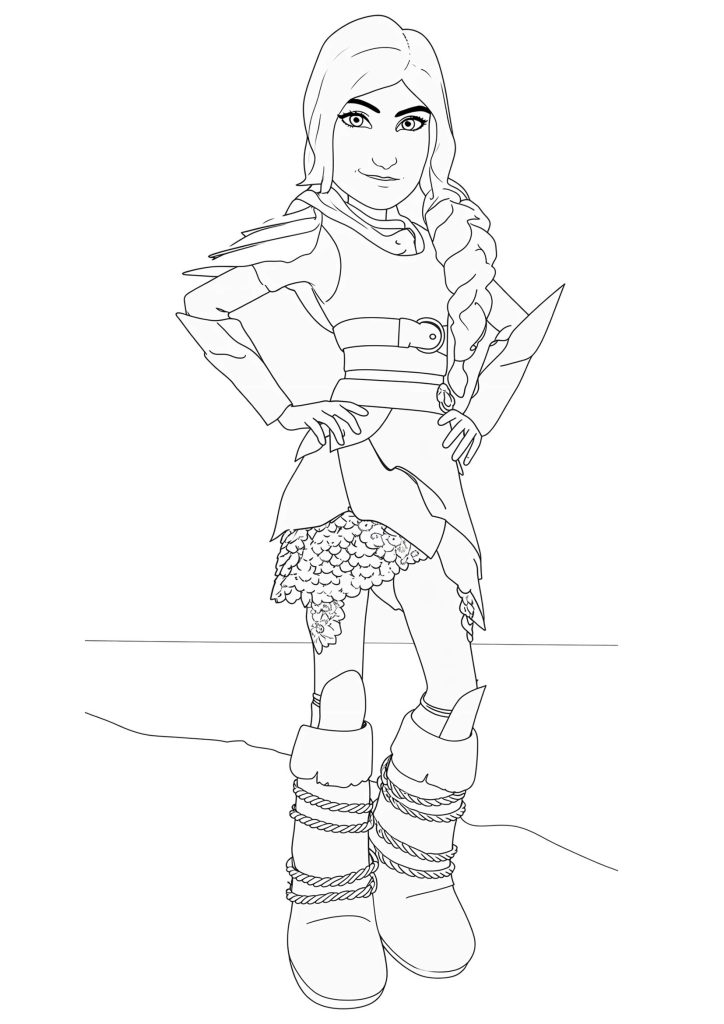 Heather How to Train Your Dragon Coloring Page to Print and Paint