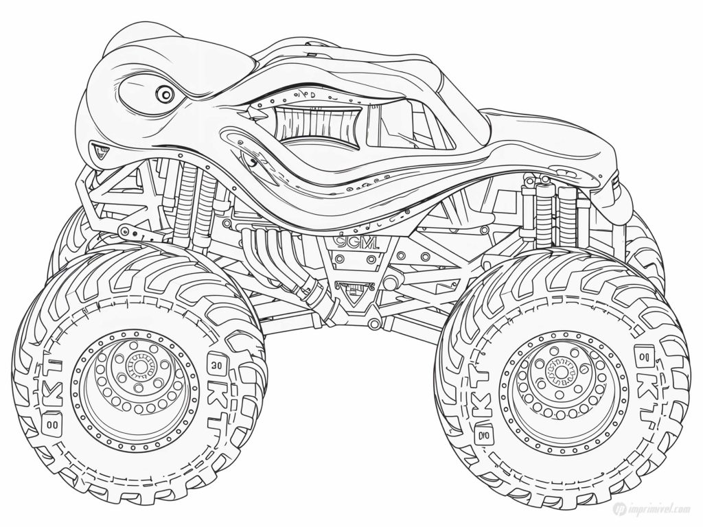 Kraken Monster Jam à colorier et imprimer