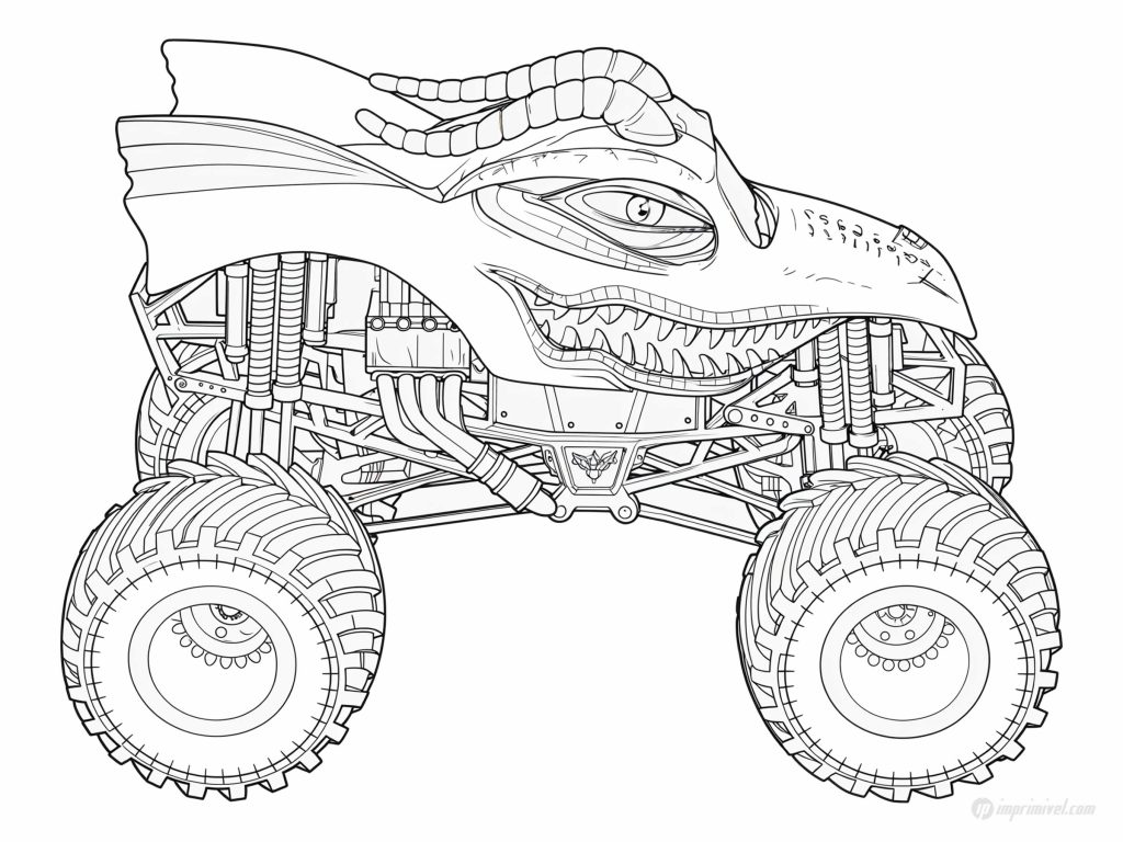 Monster Jam Dragon à colorier et imprimer pour enfants
