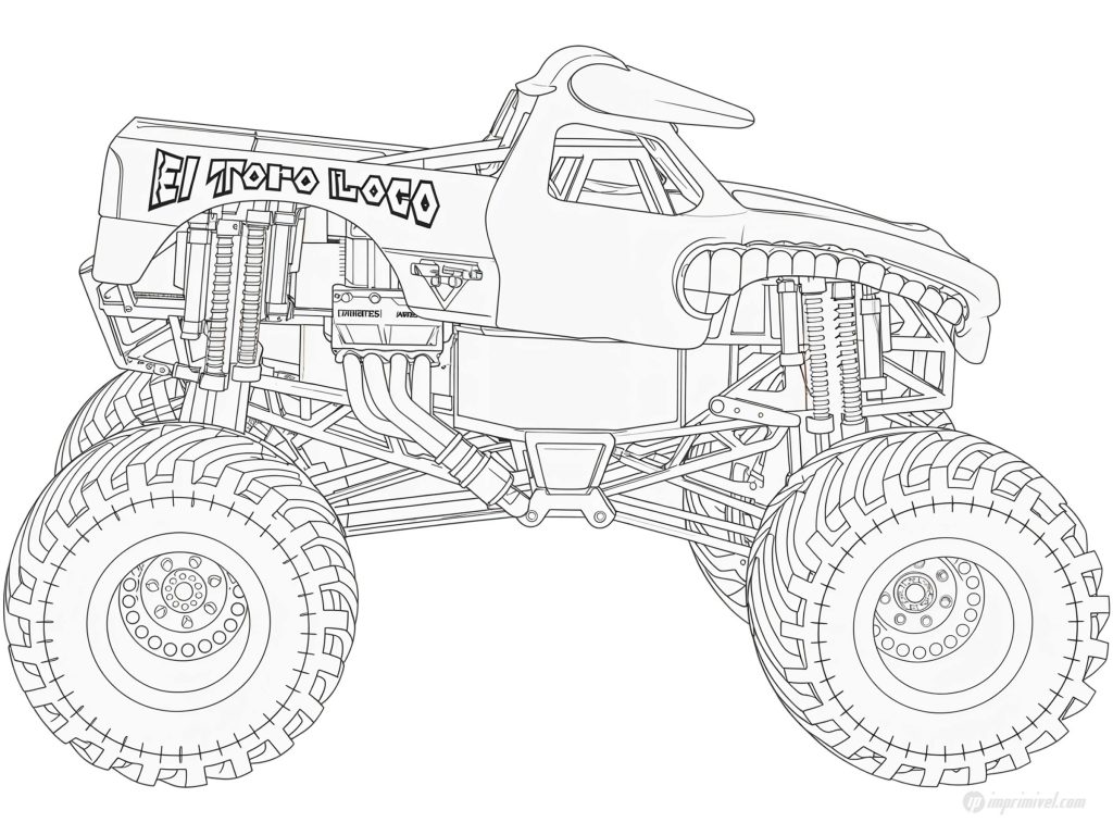 صفحة تلوين El Toro Loco من Monster Jam للطباعة