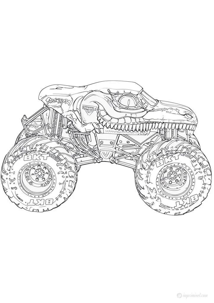 Monster Jam Velociraptor para Colorir e Imprimir