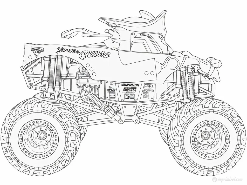 Pirate’s Curse Monster Jam pirate monster truck coloring page for kids