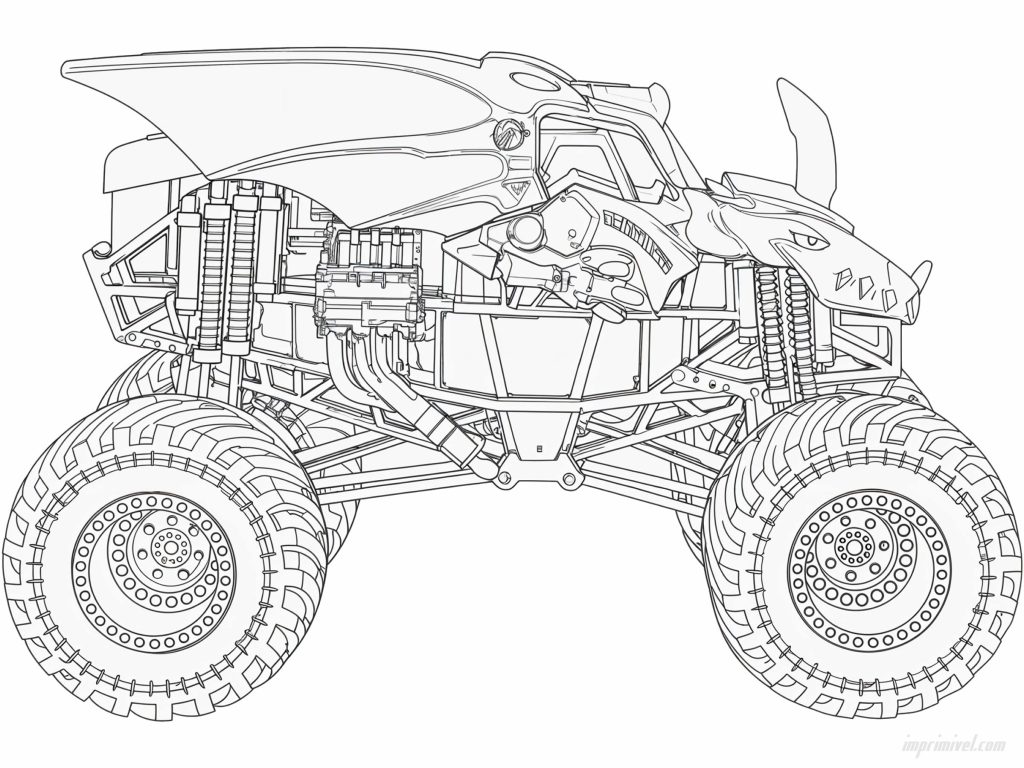 Bakugan Dragonoid Monster Jam dibujo para colorear e imprimir para niños