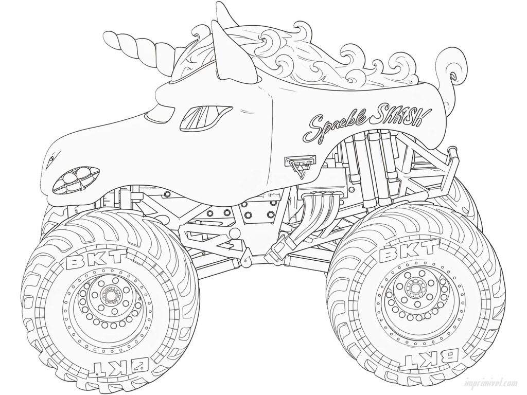 Sparkle Smash Monster Jam बच्चों के लिए रंग भरने और प्रिंट करने का चित्र