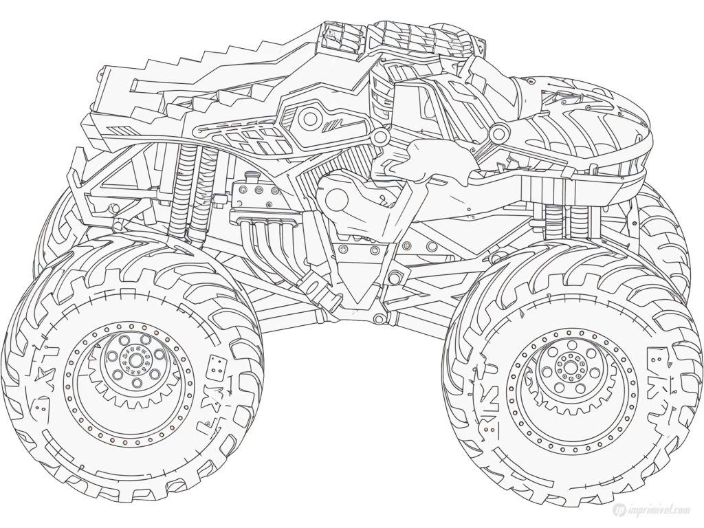 ThunderROARus Monster Jam à colorier avec monster truck dinosaure mécanique pour enfants