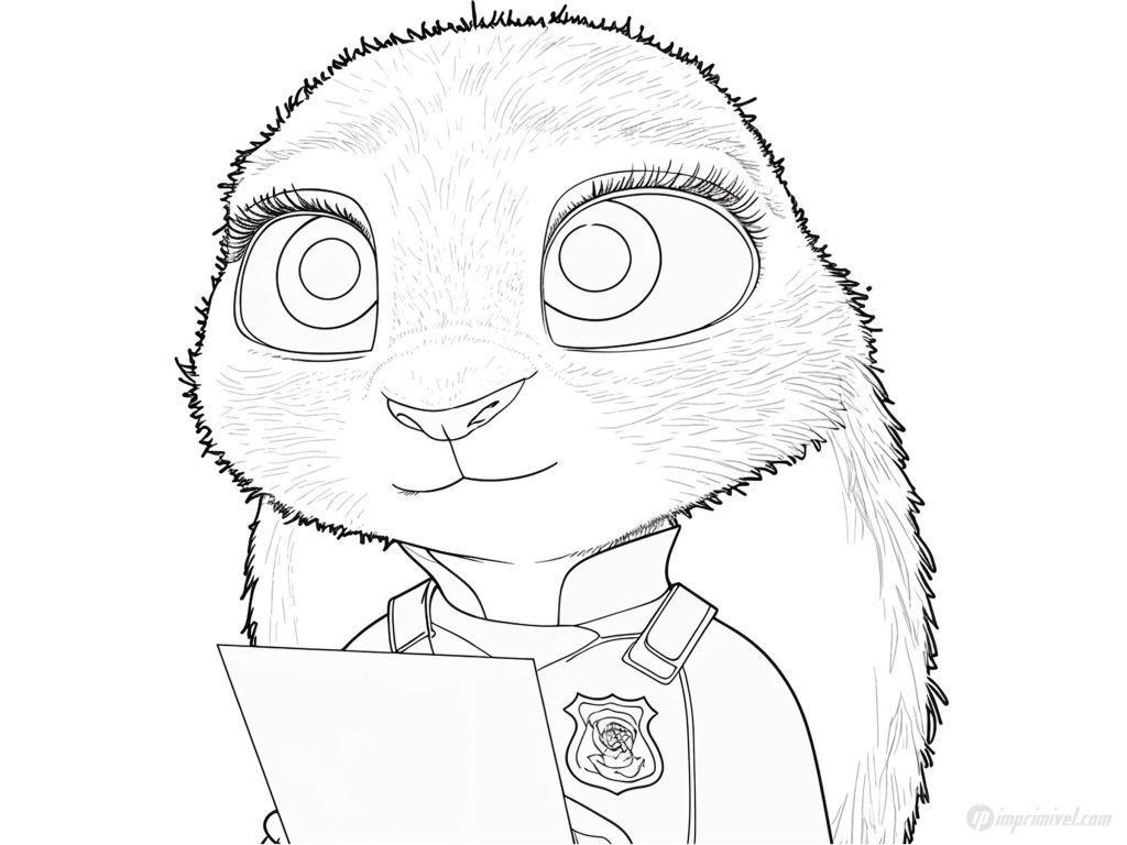 Judy Hopps à colorier et imprimer personnage de Zootopie Disney