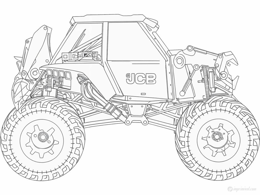 JCB Monster Truck для раскрашивания, вдохновлённый строительной машиной экскаватором