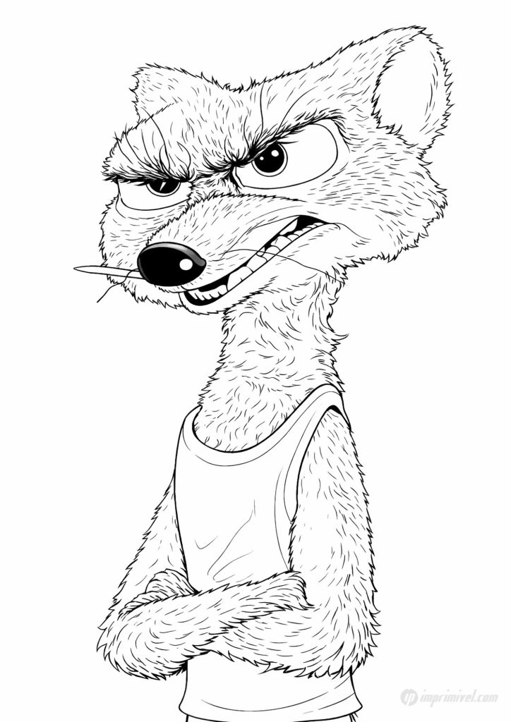 Duke Weaselton Zootopia gambar mewarnai untuk dicetak