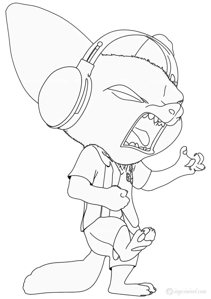 Coloriage Finnick Zootopie à imprimer
