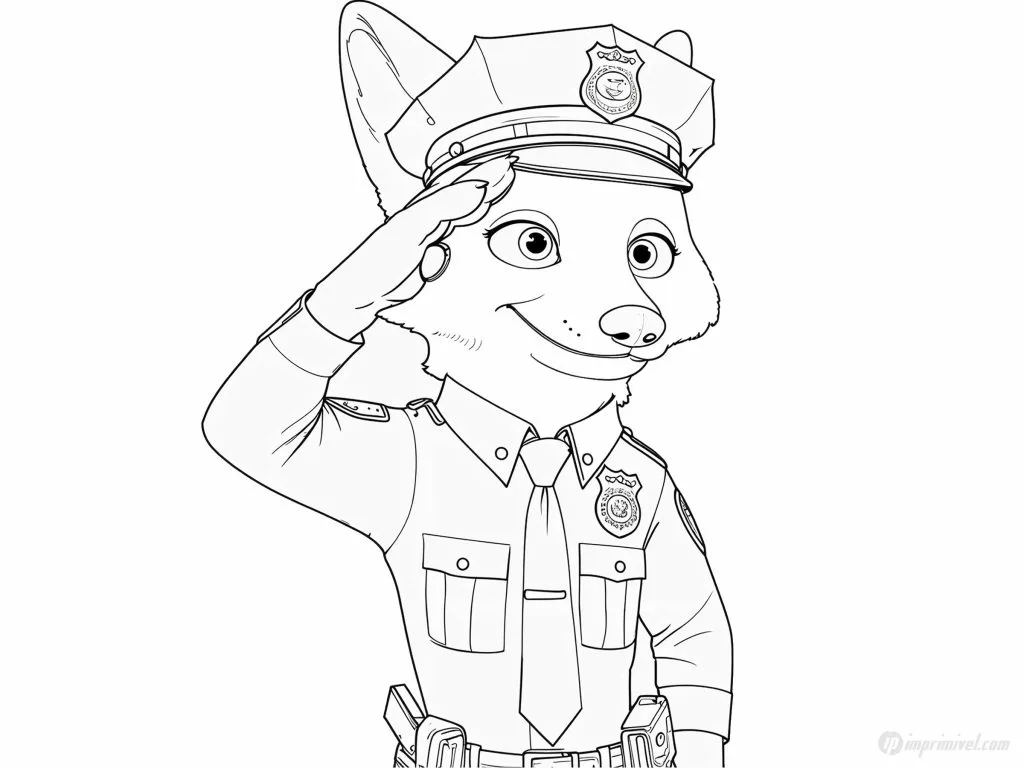 Nick Wilde نيك وايلد صفحة تلوين من Zootopia للأطفال