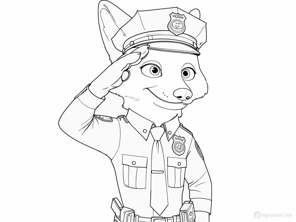 Nick Wilde 疯狂动物城 Zootopia 涂色页 可打印