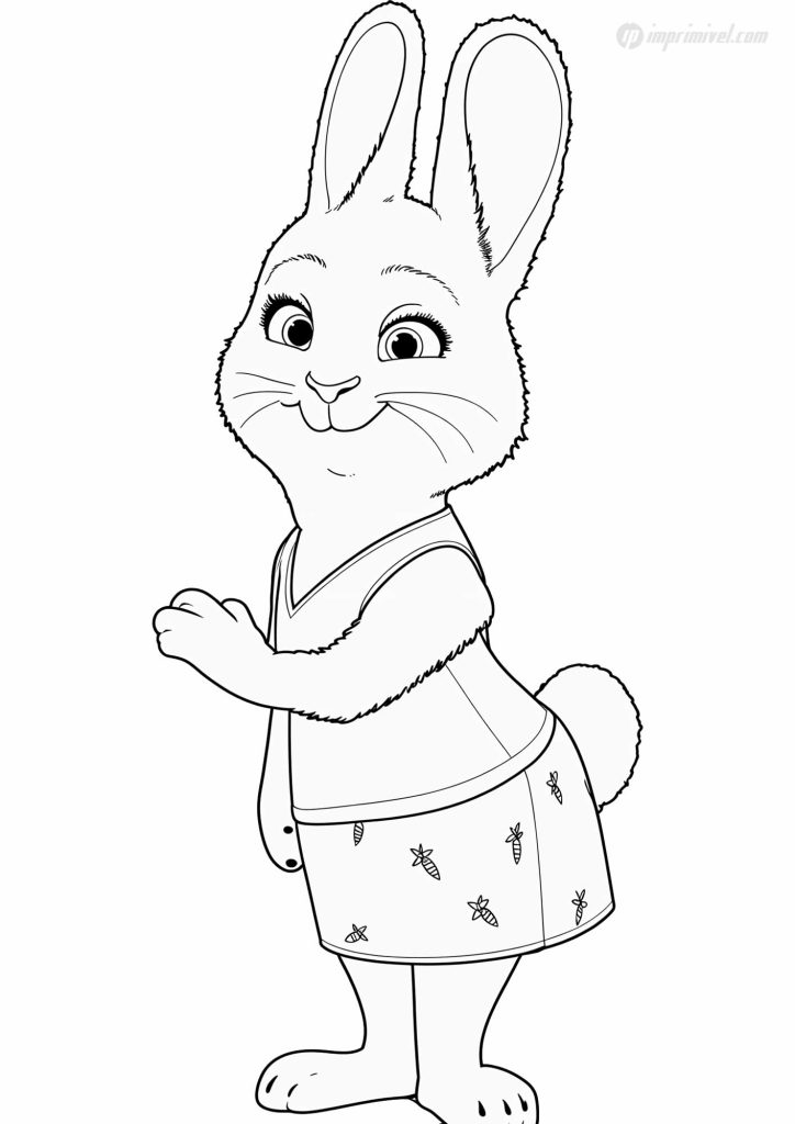 Бонни Хоппс Bonnie Hopps раскраска кролик Зверополис Zootopia rabbit coloring page printable