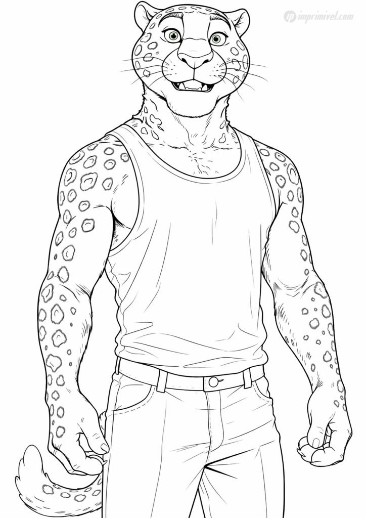 Mr Manchas panther hitam Zootopia gambar mewarnai anak untuk dicetak