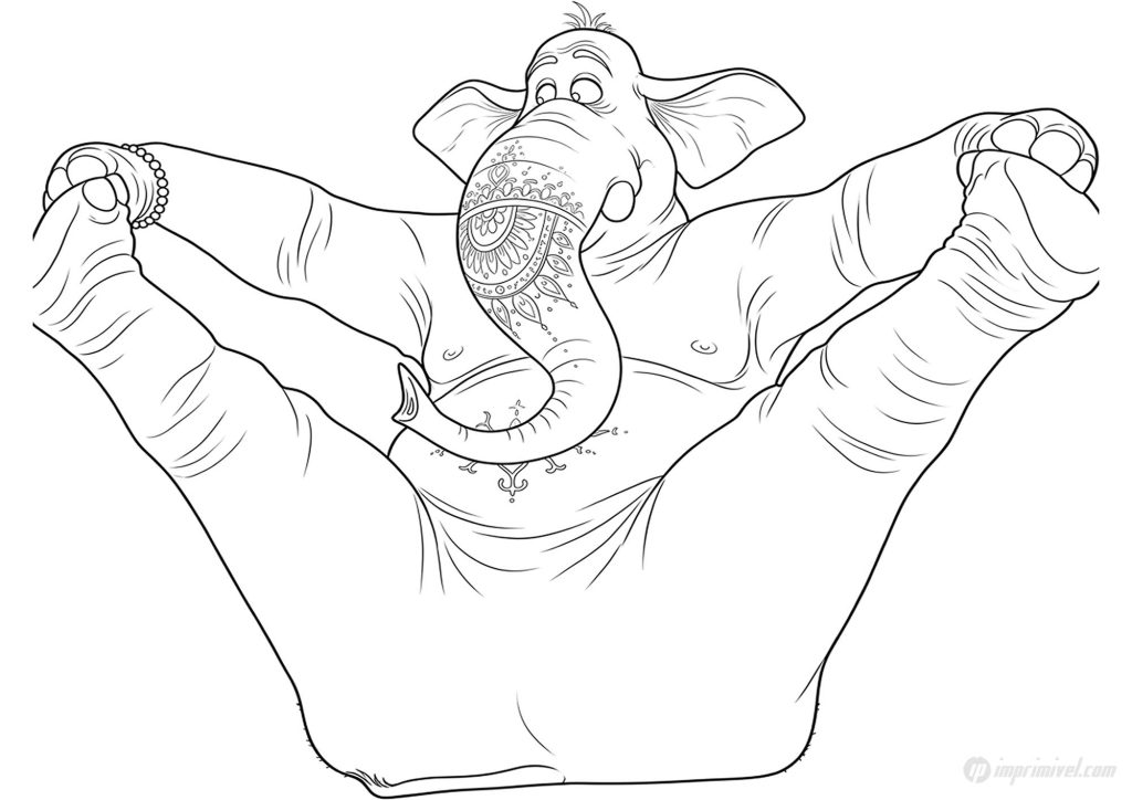 Nangi éléphant Zootopia dessin à colorier à imprimer pour enfants