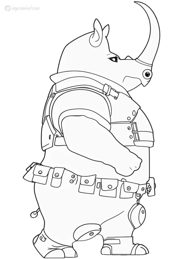 Officer McHorn rhinocéros à colorier Zootopie dessin rhinocéros