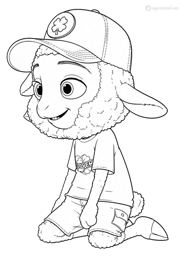 Gareth sheep coloring page from Zootopia in Bunnyburrow