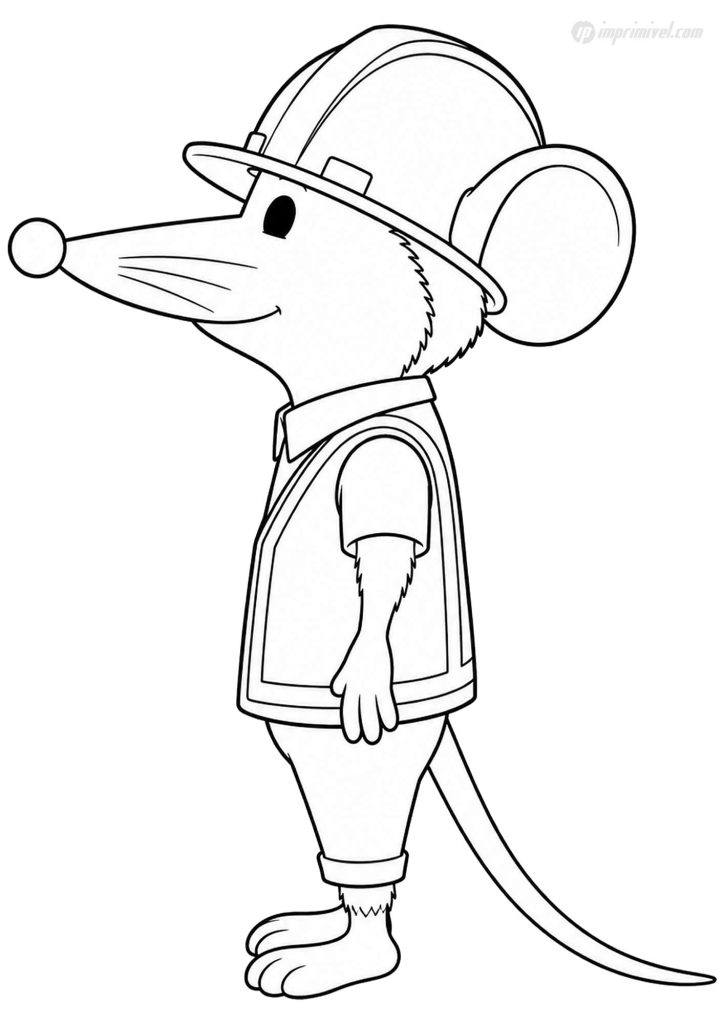 Mouse Foreman from Disney Zootopia working at a tiny mouse construction site coloring page