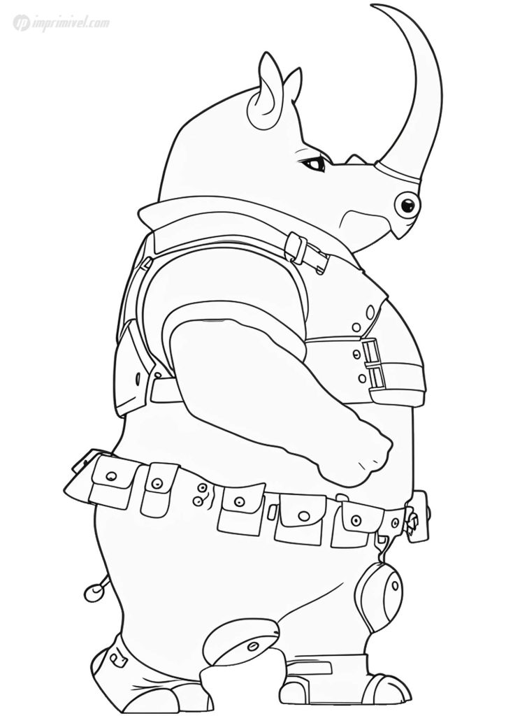 Officer McHorn Polizist Nashorn Ausmalbild Zootopia Nashorn Zeichnung