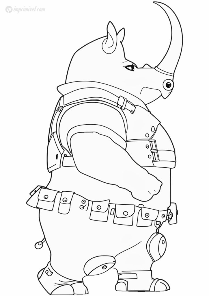Officer McHorn rhino coloring page Zootopia rhino drawing printable rhinoceros