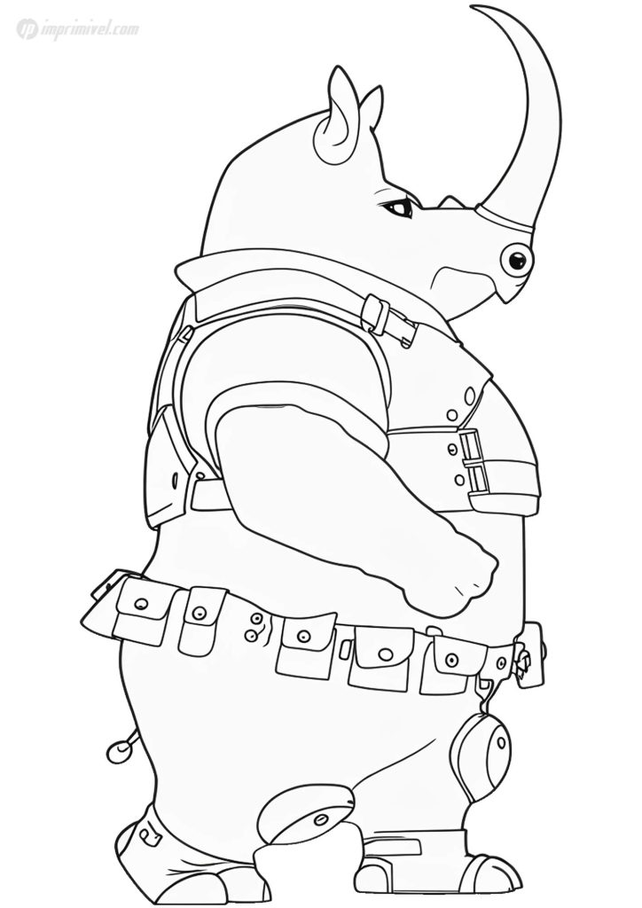 Policial McHorn rinoceronte desenho para colorir Zootopia rinoceronte para pintar