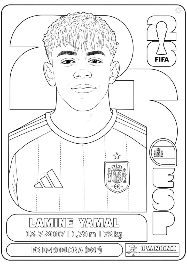 Lamine Yamal Sticker Coloring Page
