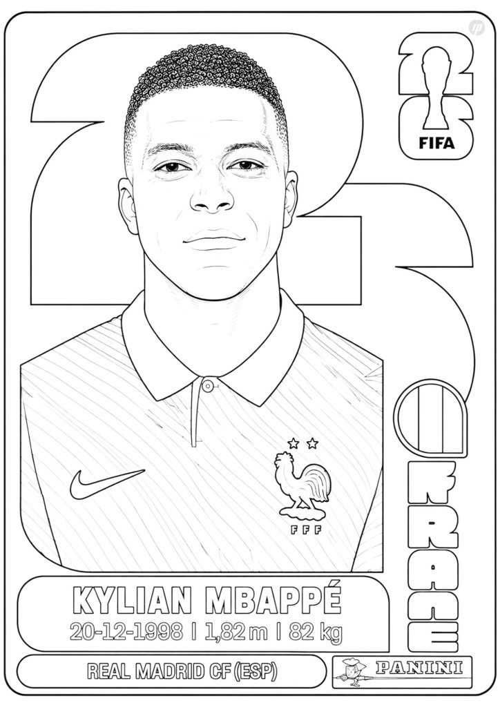 Mbappe Sticker Coloring Page