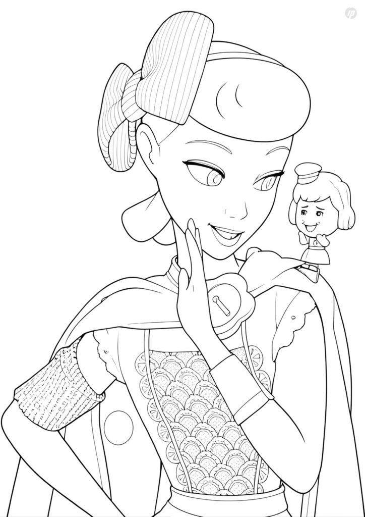 Bo Peep from Toy Story 5 coloring page with her shepherd’s crook