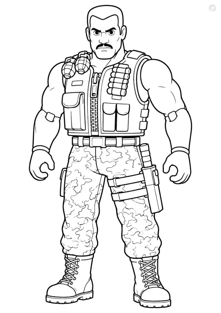 Combat Carl from Toy Story 5 coloring page to print