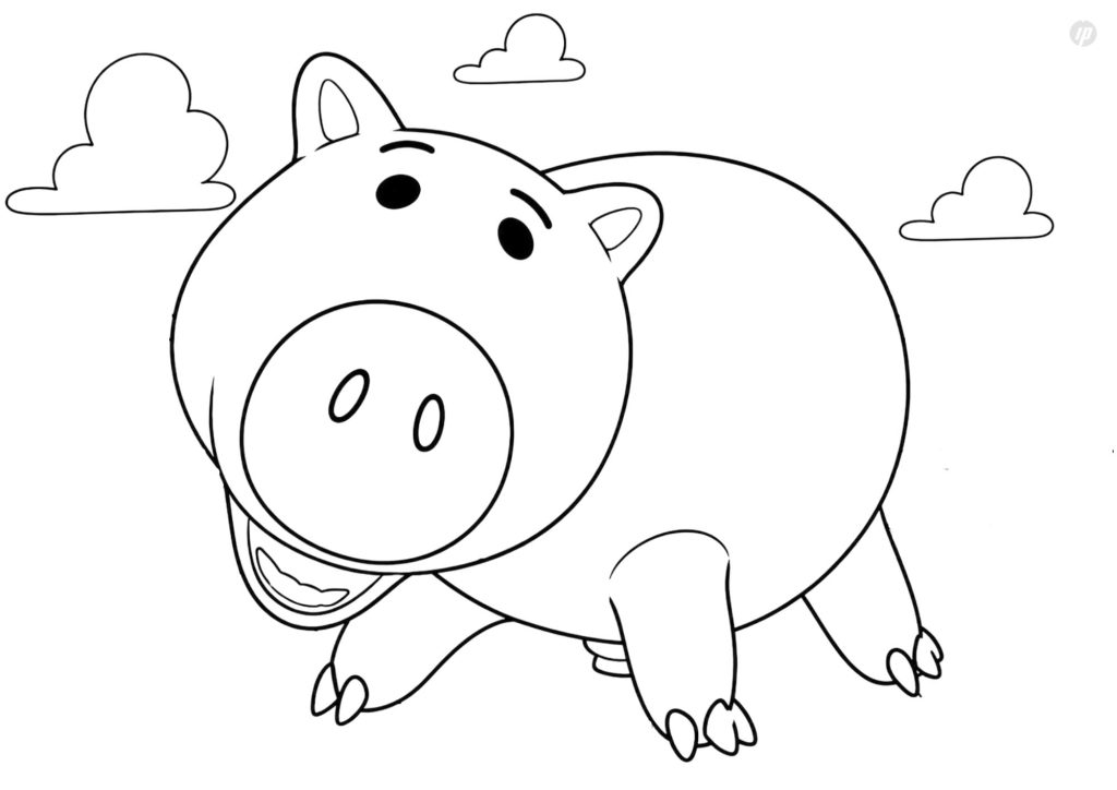 Hamm from Toy Story 5 as a printable coloring page