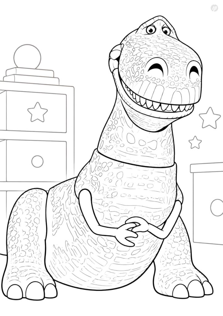 Rex from Toy Story 5 printable coloring page